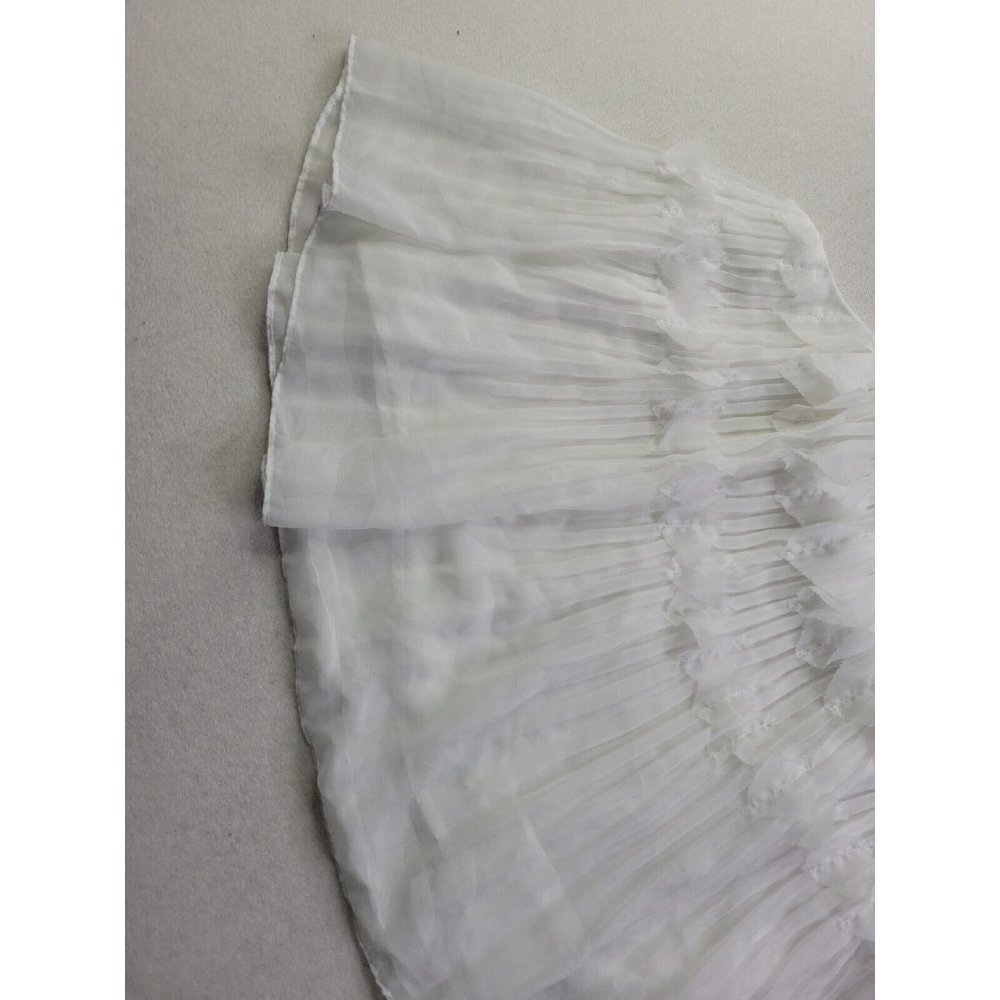 Ramy Brook Women's S White Lined Pleated Ruffle Tank Top Cropped READ - Picture 2 of 11